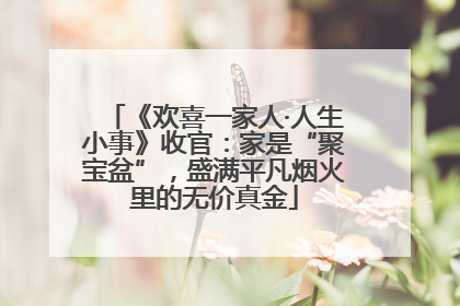 《欢喜一家人·人生小事》收官：家是“聚宝盆”，盛满平凡烟火里的无价真金