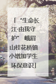 “生命长江·由我守护” 峨眉山桂花桥镇小增加学生环保意识