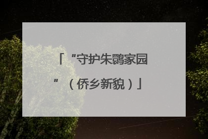 “守护朱鹮家园”（侨乡新貌）