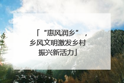 “惠风润乡”，乡风文明激发乡村振兴新活力