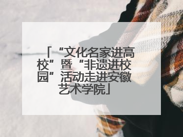 “文化名家进高校”暨“非遗进校园”活动走进安徽艺术学院