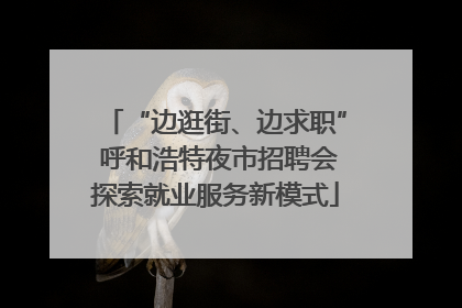 “边逛街、边求职” 呼和浩特夜市招聘会探索就业服务新模式