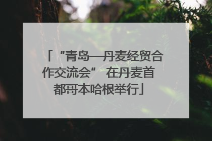 “青岛—丹麦经贸合作交流会” 在丹麦首都哥本哈根举行