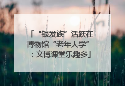 “银发族”活跃在博物馆“老年大学”：文博课堂乐趣多