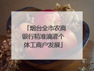 烟台全市农商银行精准滴灌个体工商户发展