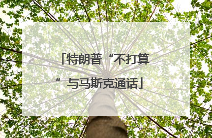 特朗普“不打算”与马斯克通话