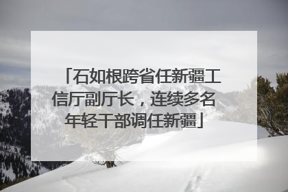 石如根跨省任新疆工信厅副厅长，连续多名年轻干部调任新疆