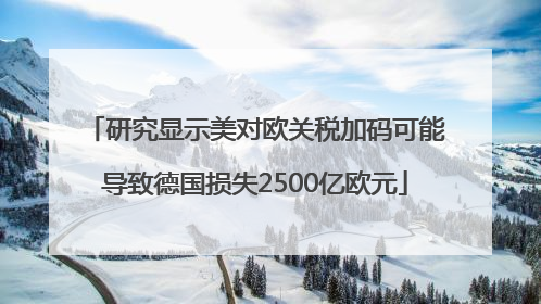 研究显示美对欧关税加码可能导致德国损失2500亿欧元