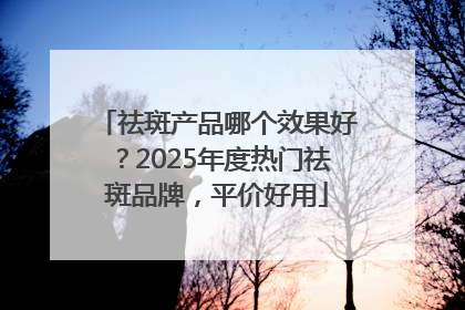 祛斑产品哪个效果好？2025年度热门祛斑品牌，平价好用