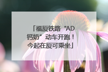 福厦铁路“AD钙奶”动车开跑！今起在厦可乘坐