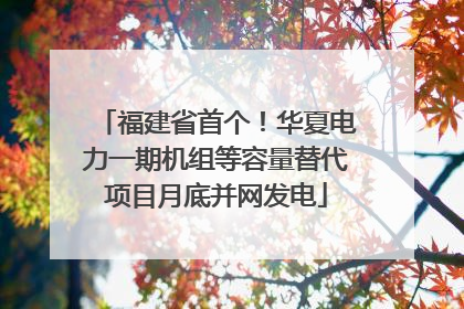 福建省首个！华夏电力一期机组等容量替代项目月底并网发电