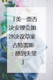 美一票否决安理会加沙决议草案 古特雷斯：感到失望