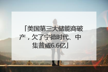 美国第三大储能商破产，欠了宁德时代、中集普威6.6亿