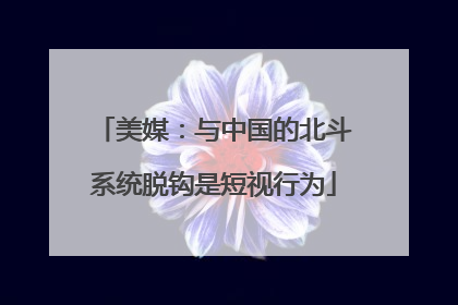 美媒：与中国的北斗系统脱钩是短视行为