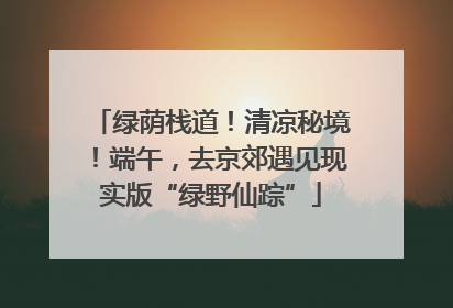 绿荫栈道！清凉秘境！端午，去京郊遇见现实版“绿野仙踪”