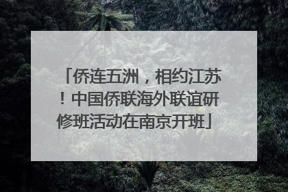 侨连五洲，相约江苏！中国侨联海外联谊研修班活动在南京开班
