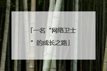 一名“网络卫士”的成长之路