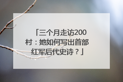 三个月走访200村：她如何写出首部红军后代史诗？