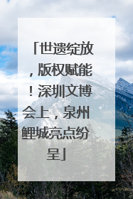 世遗绽放，版权赋能！深圳文博会上，泉州鲤城亮点纷呈