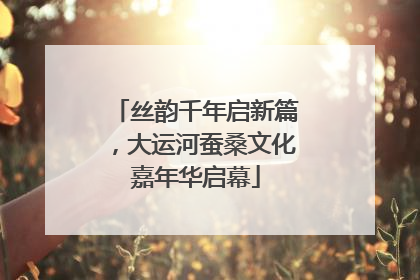 丝韵千年启新篇，大运河蚕桑文化嘉年华启幕