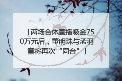 两场合体直播吸金750万元后，董明珠与孟羽童将再次“同台”