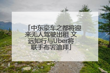 中东豪车之都将迎来无人驾驶出租 文远知行与Uber将联手布署迪拜