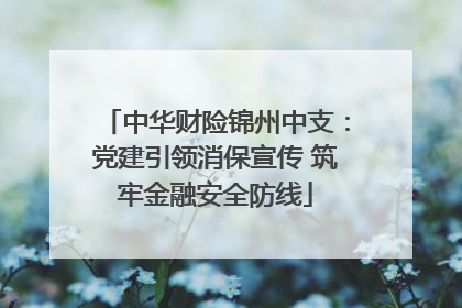 中华财险锦州中支：党建引领消保宣传 筑牢金融安全防线
