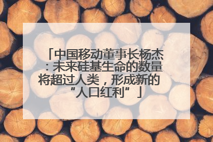 中国移动董事长杨杰：未来硅基生命的数量将超过人类，形成新的“人口红利”