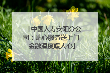 中国人寿安阳分公司：贴心服务送上门 金融温度暖人心
