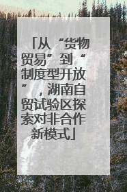 从“货物贸易”到“制度型开放”，湖南自贸试验区探索对非合作新模式