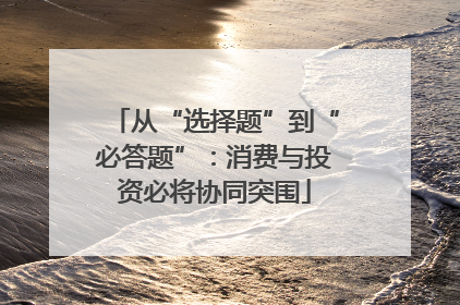 从“选择题”到“必答题”：消费与投资必将协同突围