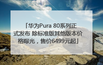 华为Pura 80系列正式发布 除标准版其他版本价格曝光，售价6499元起
