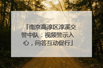 南京高淳区淳溪交警中队：视频警示入心，问答互动促行