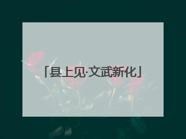 县上见·文武新化