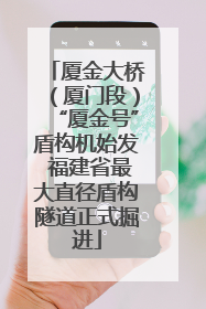 厦金大桥（厦门段）“厦金号”盾构机始发 福建省最大直径盾构隧道正式掘进