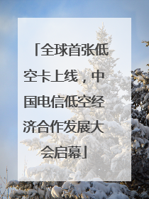 全球首张低空卡上线，中国电信低空经济合作发展大会启幕