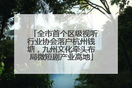 全市首个区级视听行业协会落户杭州钱塘，九州文化牵头布局微短剧产业高地