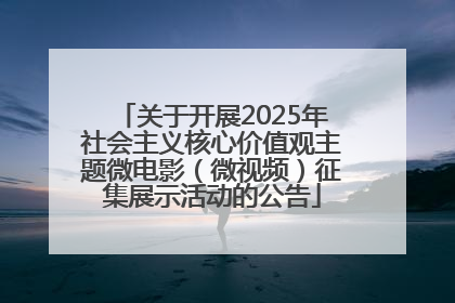 关于开展2025年社会主义核心价值观主题微电影（微视频）征集展示活动的公告