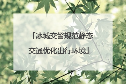 冰城交警规范静态交通优化出行环境