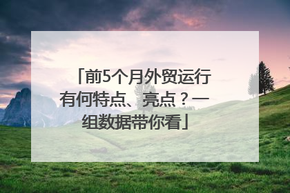 前5个月外贸运行有何特点、亮点？一组数据带你看