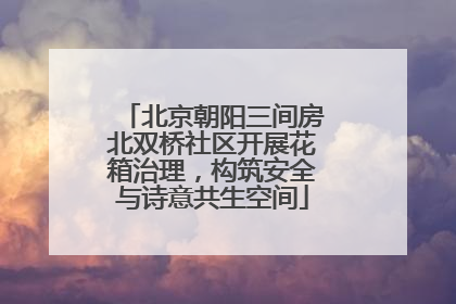 北京朝阳三间房北双桥社区开展花箱治理，构筑安全与诗意共生空间