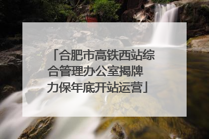 合肥市高铁西站综合管理办公室揭牌 力保年底开站运营