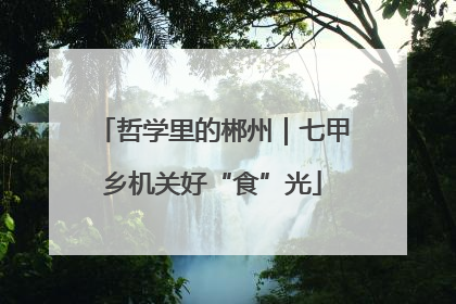 哲学里的郴州｜七甲乡机关好“食”光