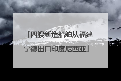 四艘新造船舶从福建宁德出口印度尼西亚