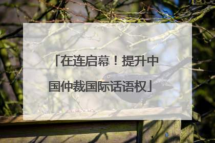 在连启幕！提升中国仲裁国际话语权