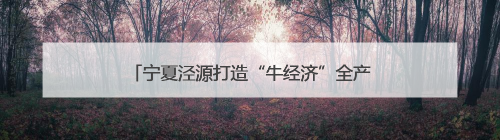 宁夏泾源打造“牛经济”全产业链 品牌价值突破35亿元