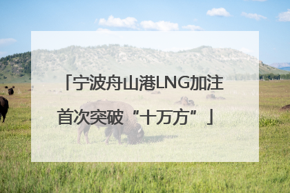 宁波舟山港LNG加注首次突破“十万方”