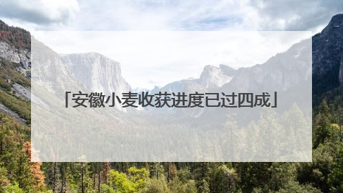 安徽小麦收获进度已过四成