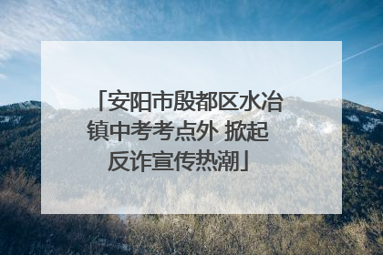 安阳市殷都区水冶镇中考考点外 掀起反诈宣传热潮