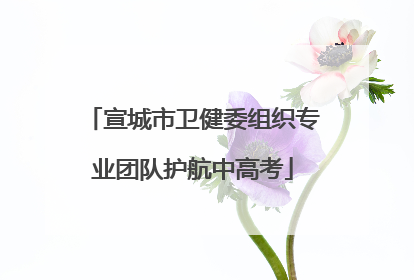 宣城市卫健委组织专业团队护航中高考